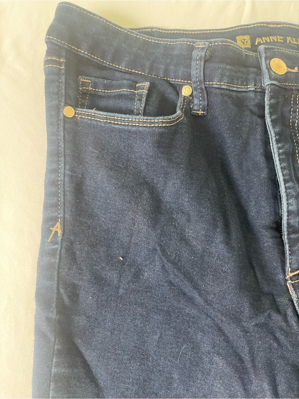 Anne Klein Women’s Jeans High Rise Skinny Ankle No Tag See Measurements. Gold Ac - Picture 3 of 10